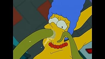 Marge Simpson se masturbando e gozando bem gostoso